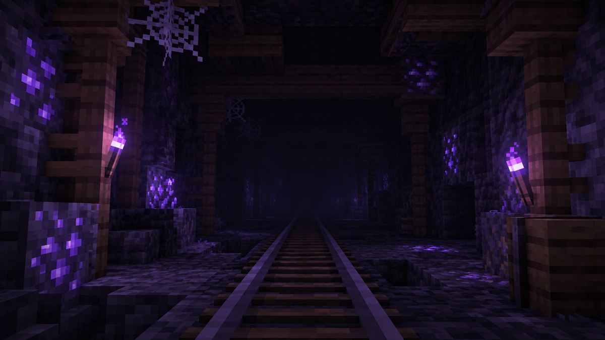 Mine with rails