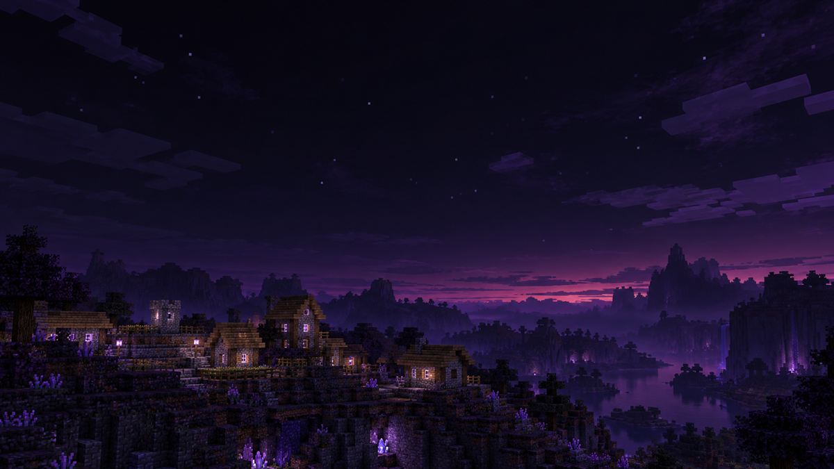 Village at dusk